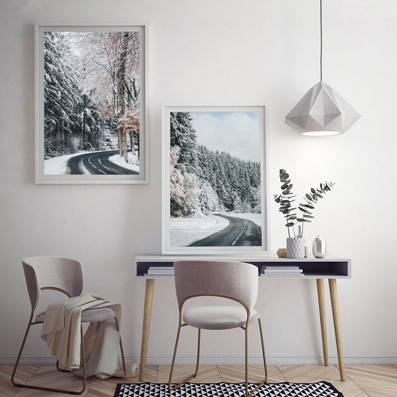 CORX Designs - Highway Scenery In Snowy Day Canvas Art - Review