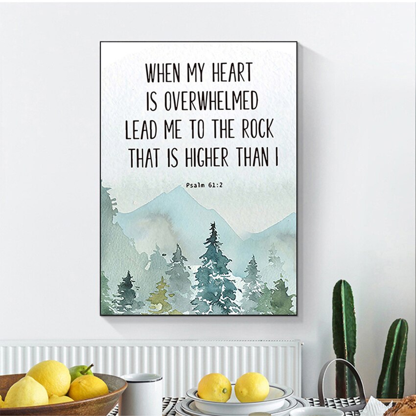 CORX Designs - Bible Verse Psalm 61:2 Christian Wall Art Canvas - Review