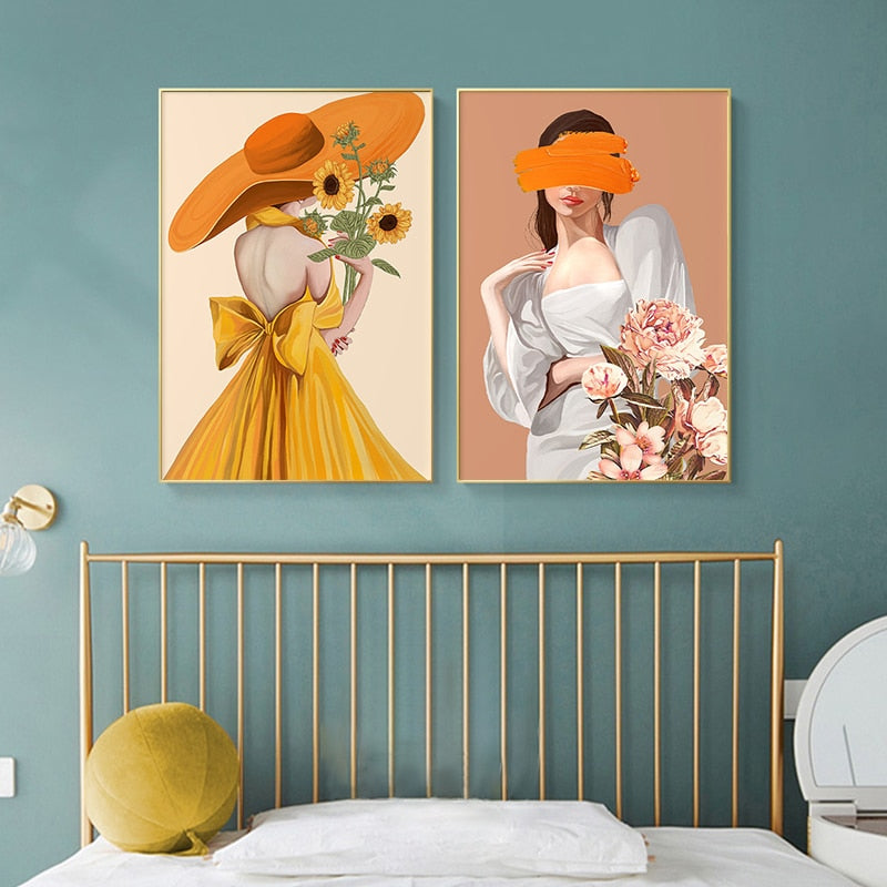 CORX Designs - Illustration Orange Dress Woman Canvas Art - Review