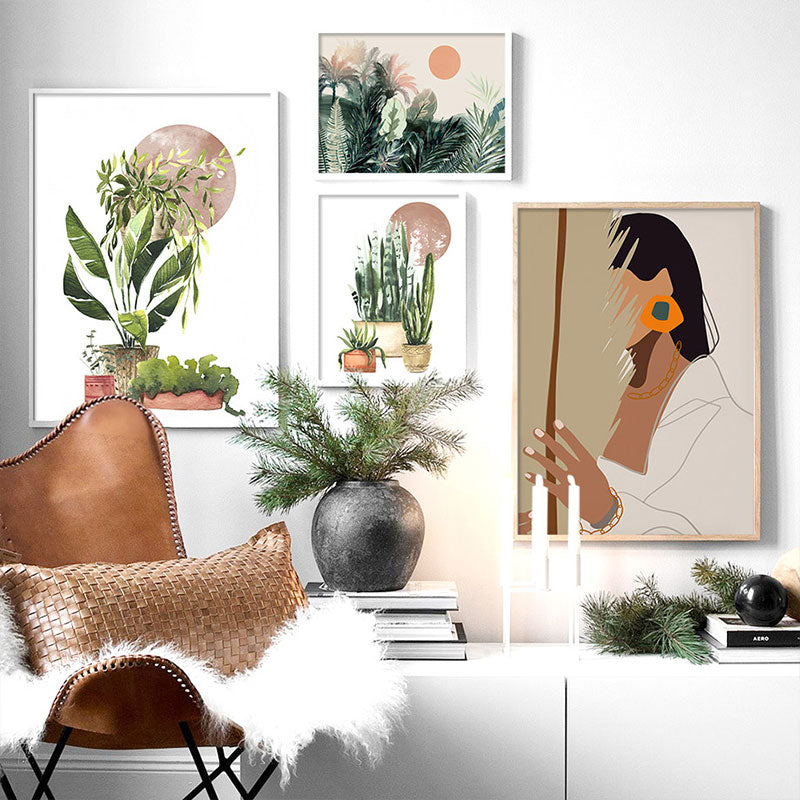 CORX Designs - Abstract Vintage Girl Potted Plant Leaves Canvas Art - Review