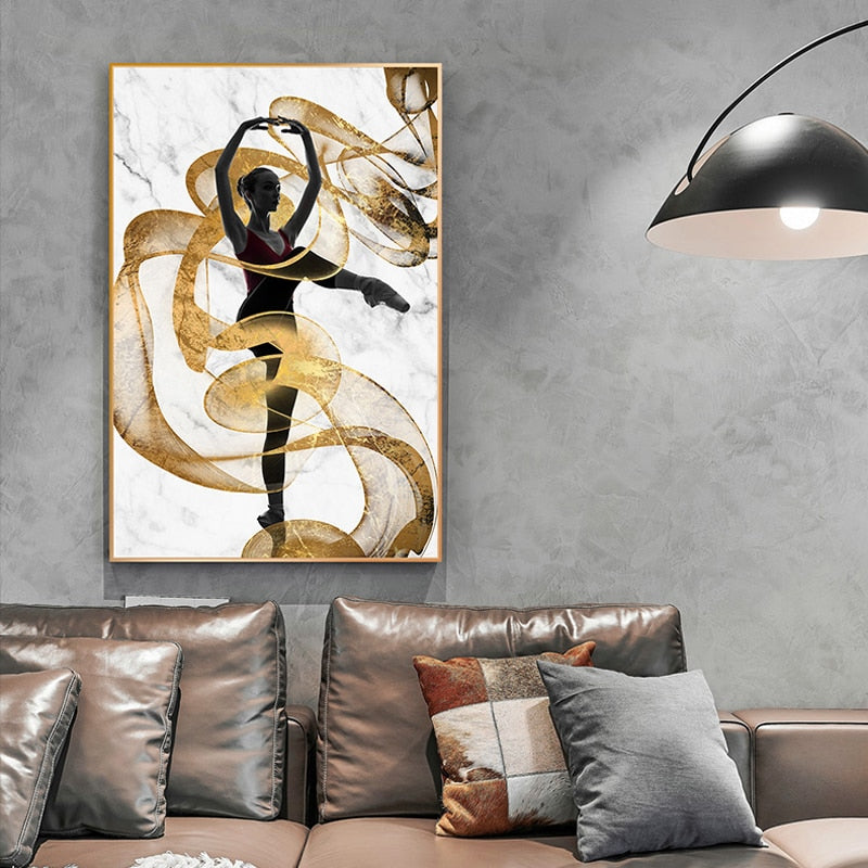 CORX Designs - Gold Ribbon Ballet Dancer Girl Canvas Art - Review