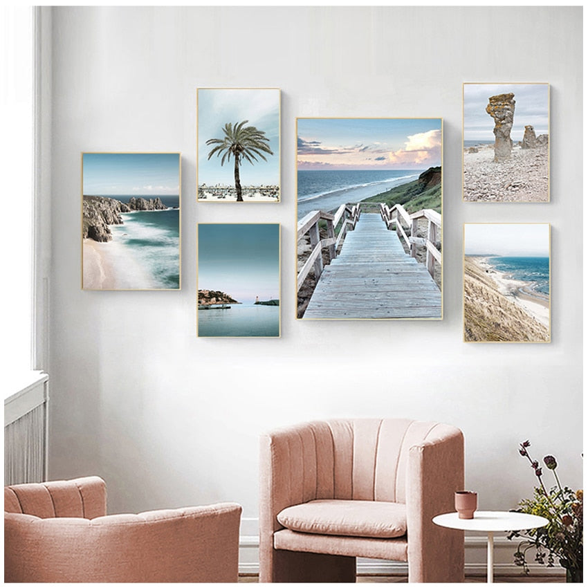 CORX Designs - Ocean Beach Bridge Nature Seascape Canvas Art - Review
