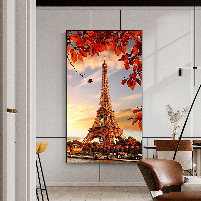 CORX Designs - Eiffel Tower with Autumn Leaves Art Canvas - Review