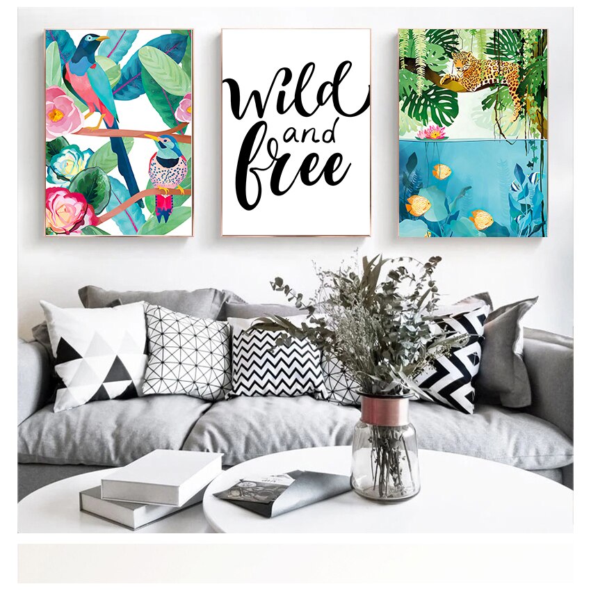 CORX Designs - Colorful Cheetah Camel Leopard Parrot Jungle Canvas Art - Review