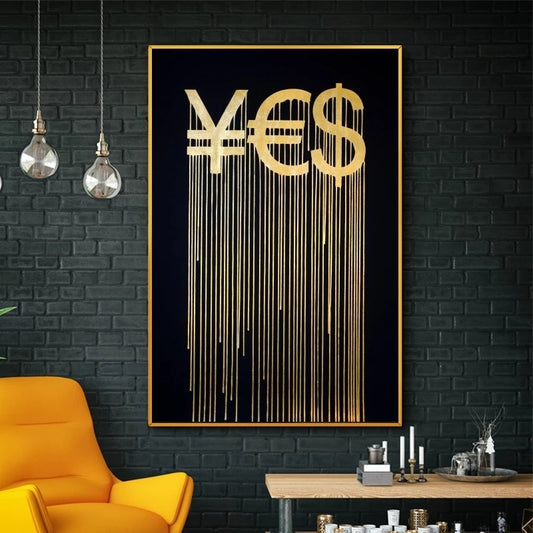CORX Designs - Golden Yen Euro and Dollar Abstract Canvas Art - Review