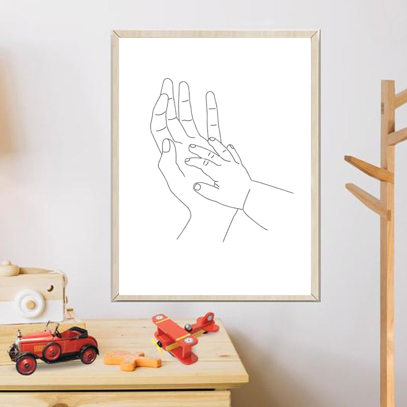 CORX Designs - Mom and Child Holding Hands Line Canvas Art - Review