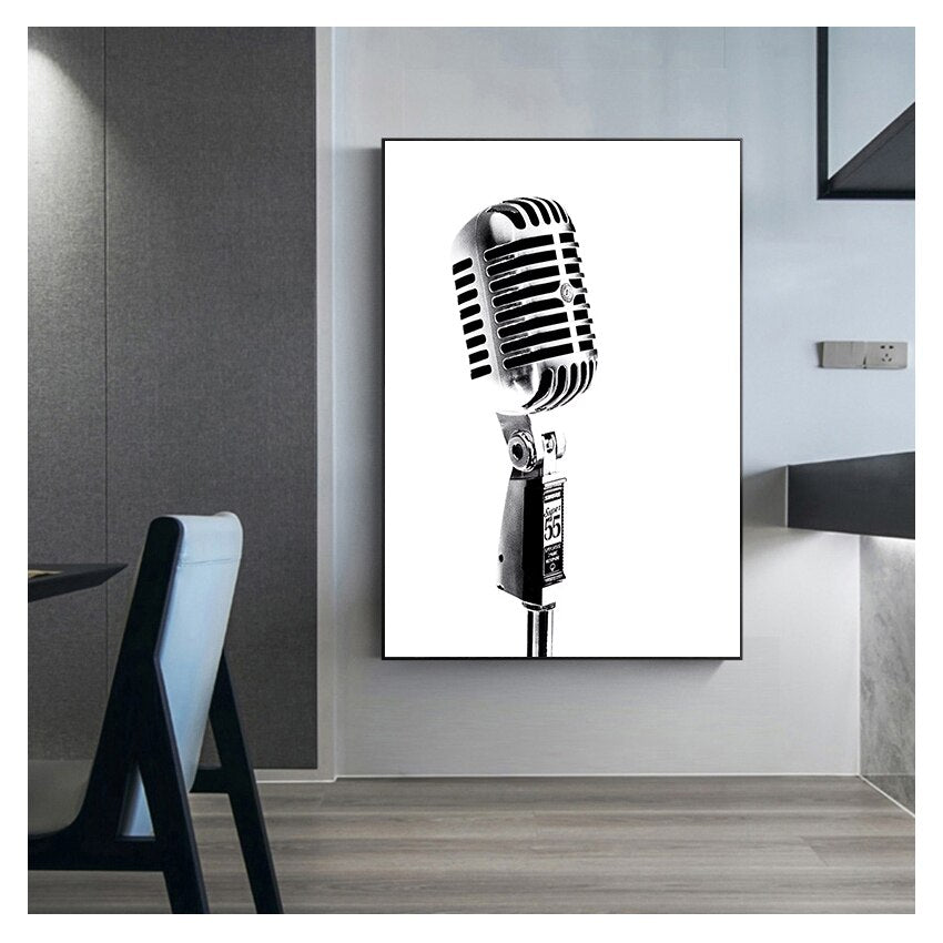 CORX Designs - Black and White Microphone Canvas Art - Review