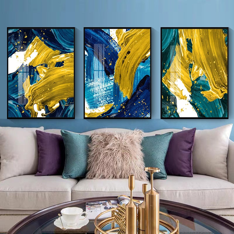 CORX Designs - Golden Blue Foil Nordic Canvas Art - Review
