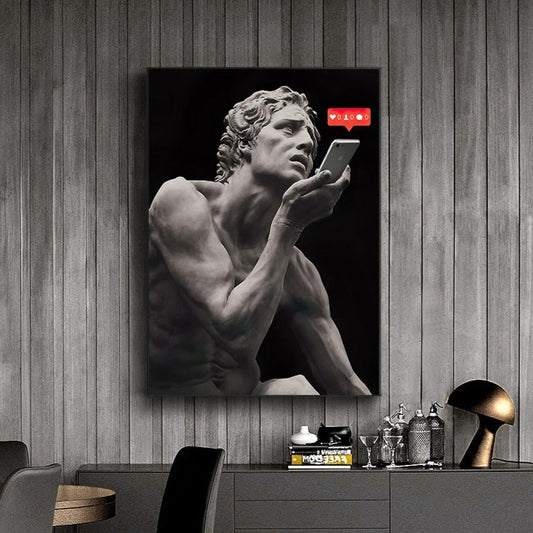 CORX Designs - Greek Sculpture with Phone Canvas Art - Review