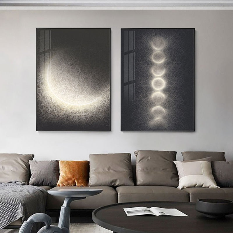 CORX Designs - Modern Abstract Moon Eclipse Canvas Art - Review