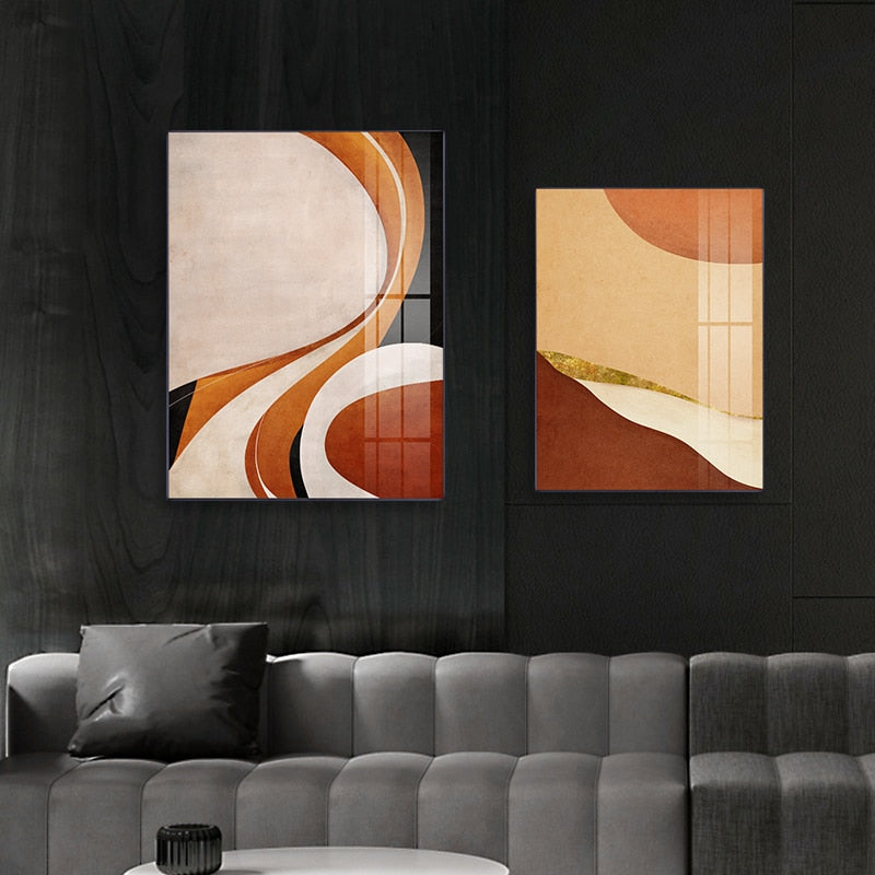 CORX Designs - Abstract Beige Orange Brown Autumn Canvas Art - Review