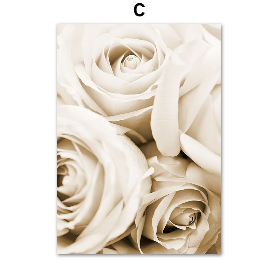 CORX Designs - Beige Floral Rose Dahlia Palm Leaf Book Canvas Art - Review