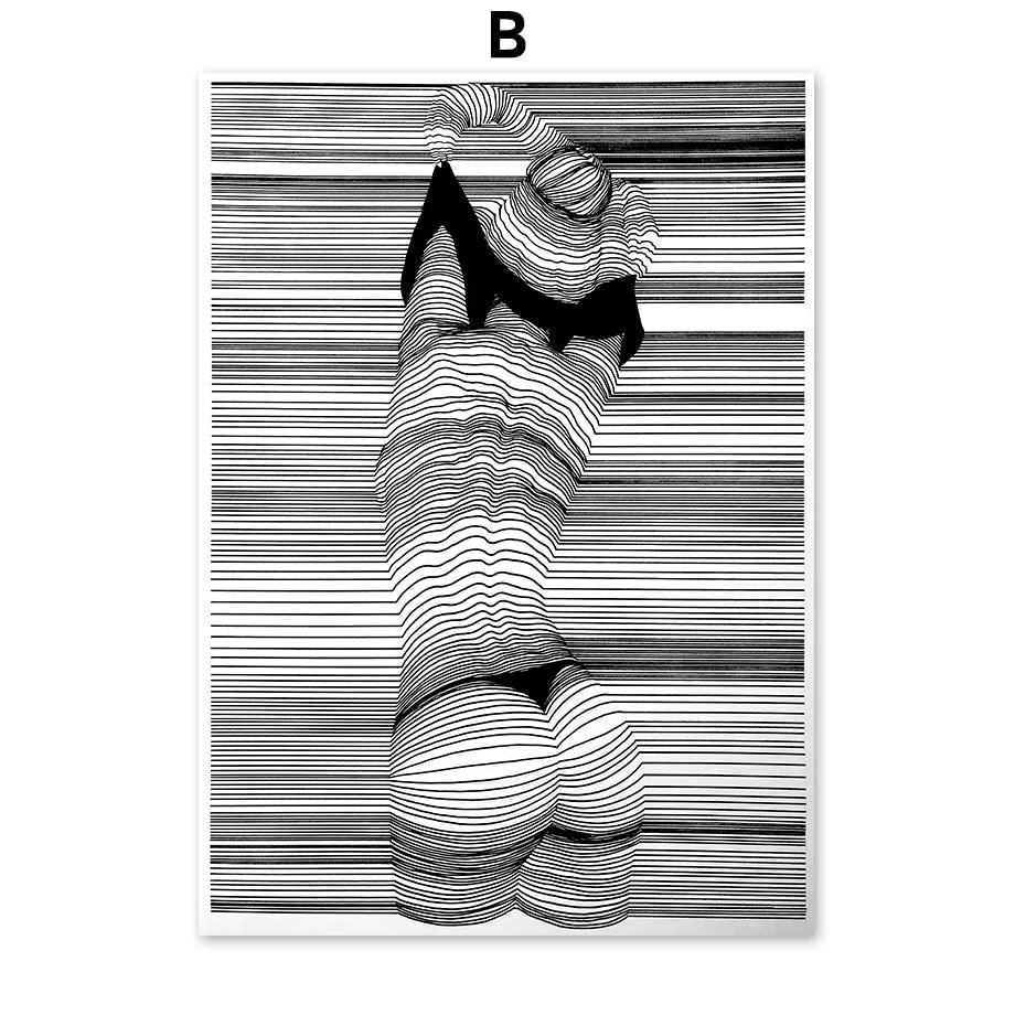 CORX Designs - Black and White Line Sexy Woman Canvas Art - Review