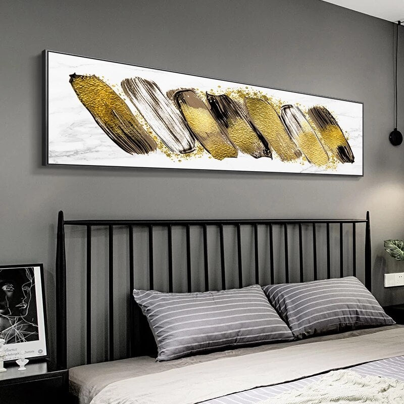 CORX Designs - Abstract Green Blue Marble Gray Gold Canvas Art - Review