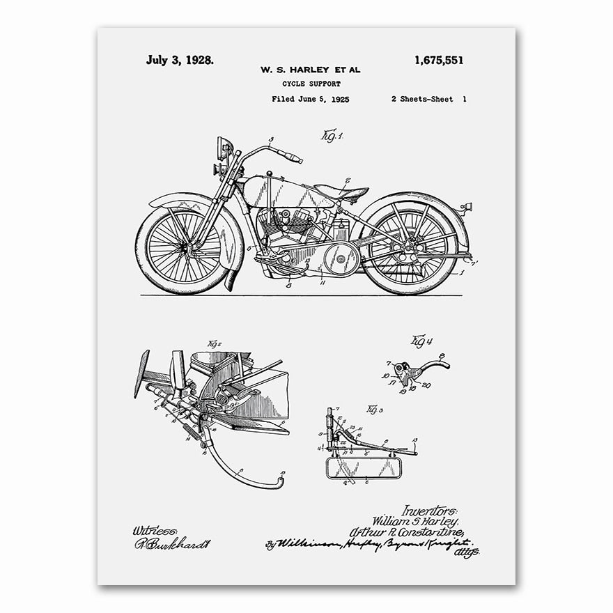 CORX Designs - Motorcycle Patent Blueprint Canvas Art - Review
