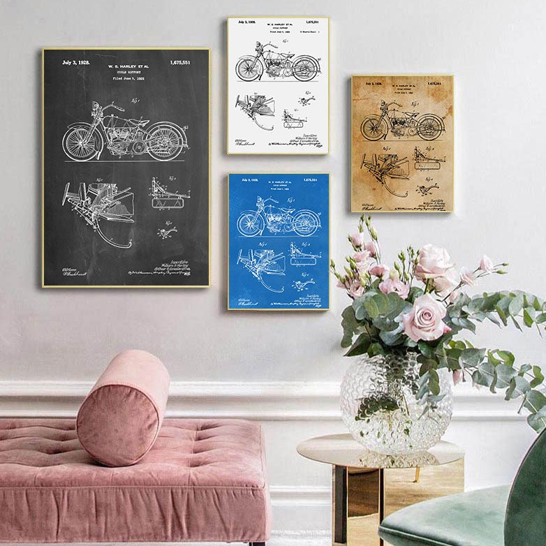 CORX Designs - Motorcycle Patent Blueprint Canvas Art - Review
