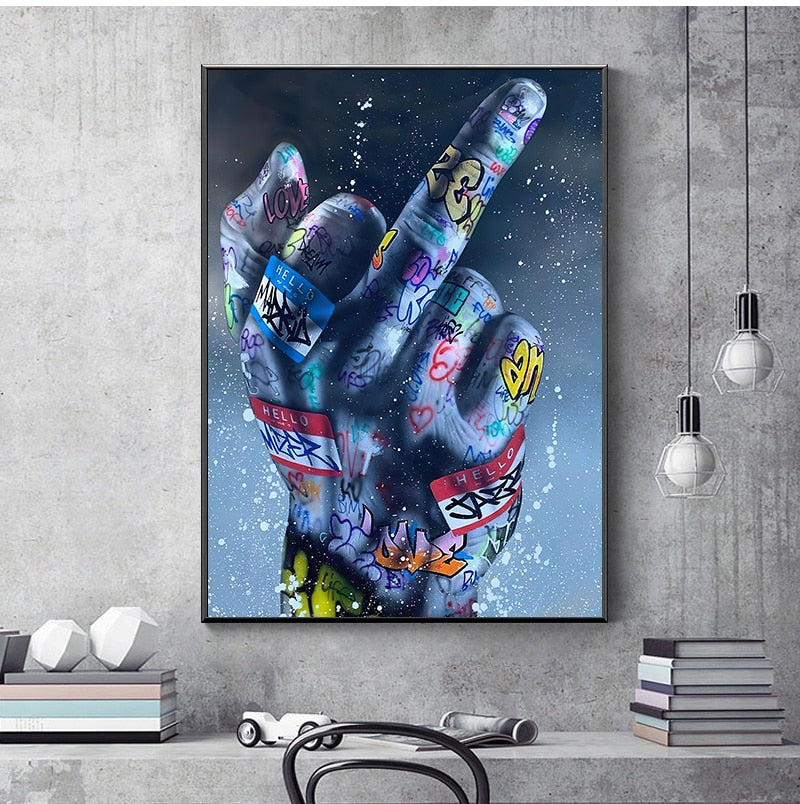 CORX Designs - Middle Finger Gesture Graffiti Art Canvas - Review