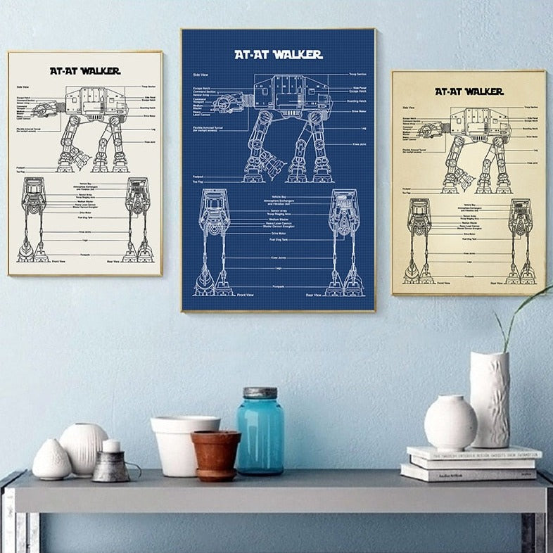 CORX Designs - AT-AT Walker Star Wars Blueprint Canvas Art - Review