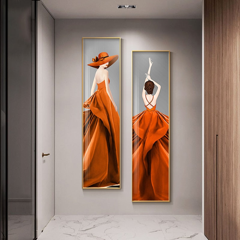 CORX Designs - Orange Dress Fashion Woman Canvas Art - Review