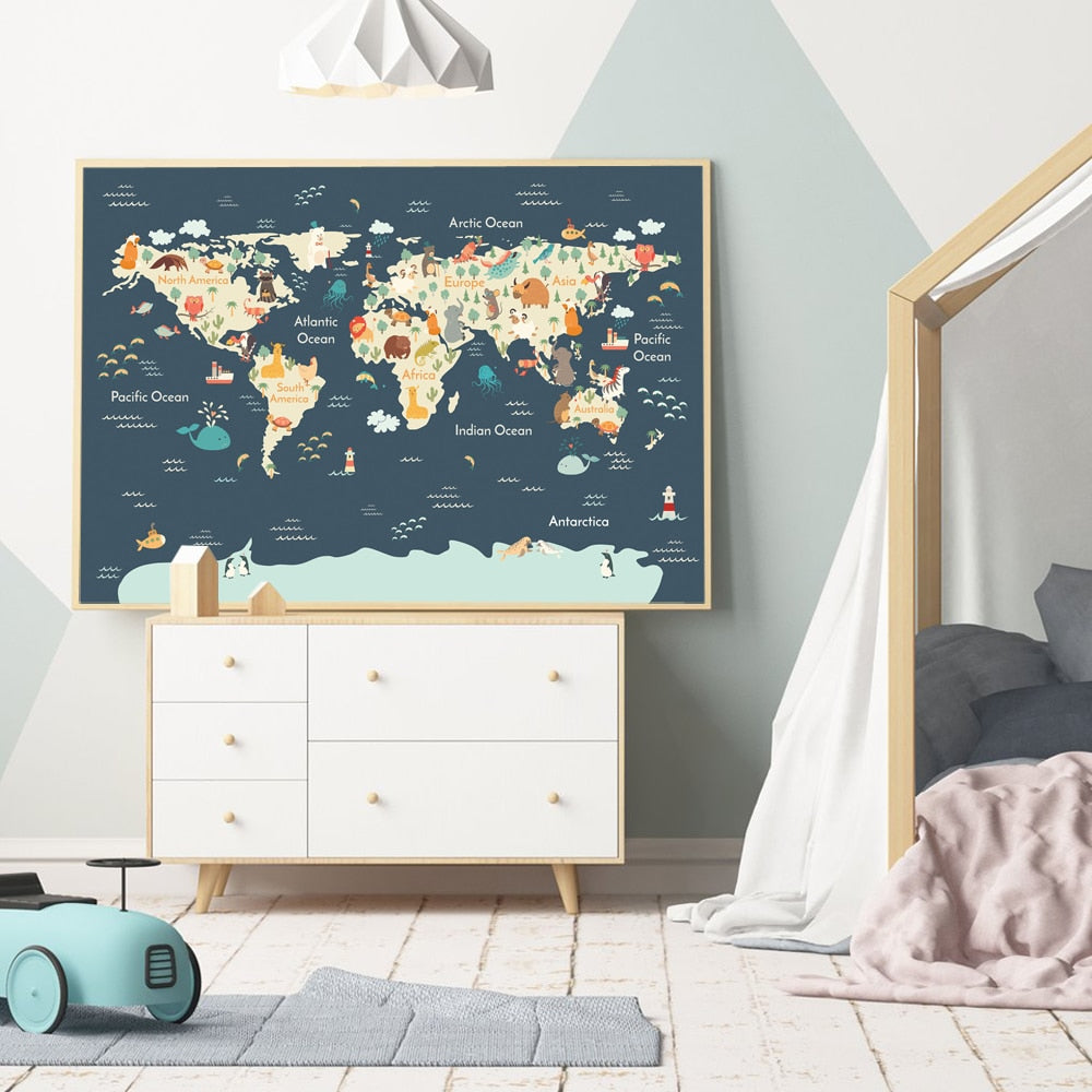 CORX Designs - Sea Life Continents Animal World Canvas Art - Review