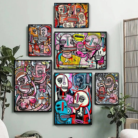 CORX Designs - Graffiti Street Art Joachim Abstract Colorful Canvas Painting Art - Review