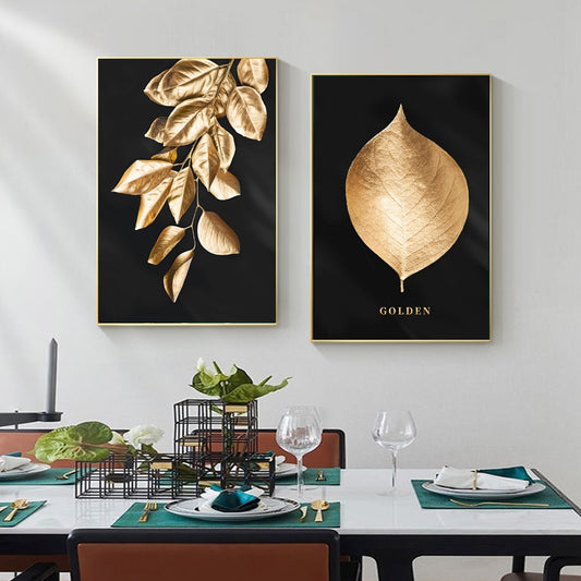 CORX Designs - Gold Black Leaf Canvas Art - Review