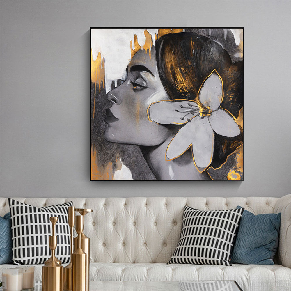 CORX Designs - Abstract Golden Woman Face Canvas Art - Review
