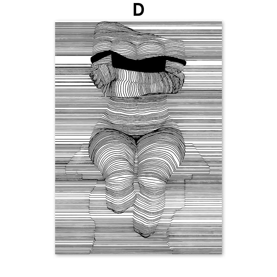 CORX Designs - Black and White Line Sexy Woman Canvas Art - Review