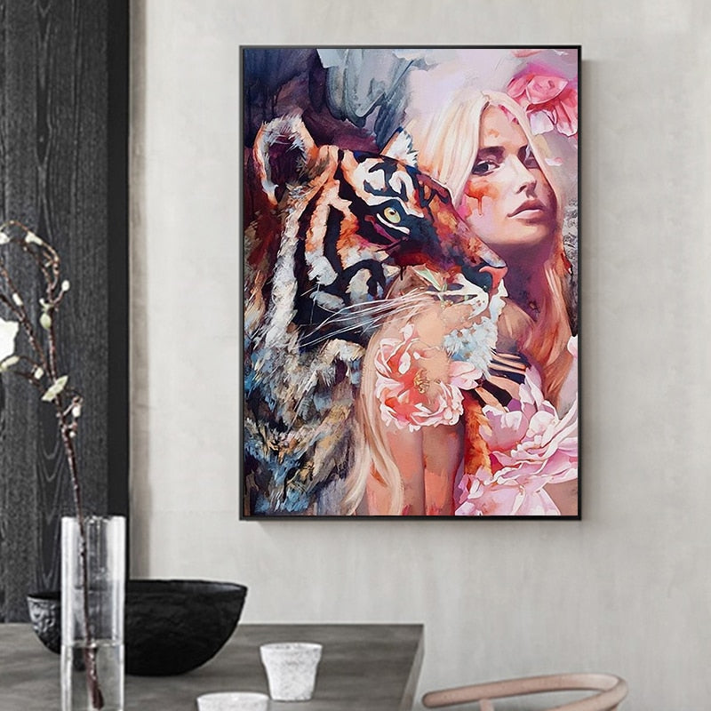 CORX Designs - Woman with Tiger Floral Canvas Art - Review