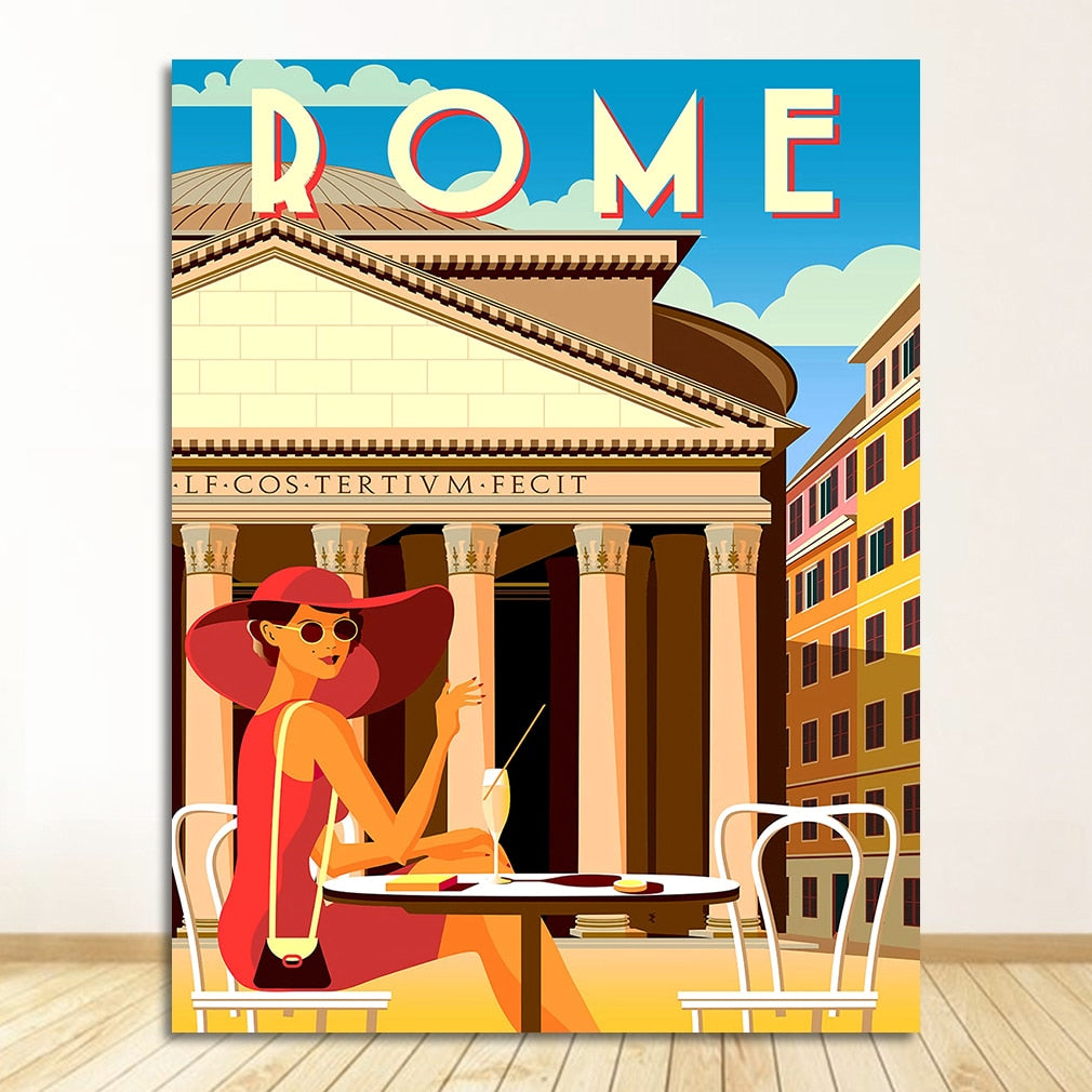 CORX Designs - Italy Rome Capri Tuscany Retro Canvas Art - Review