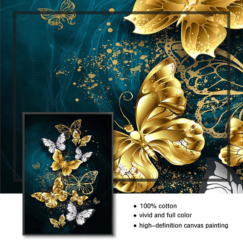 CORX Designs - Blue Gold Butterfly Canvas Art - Review