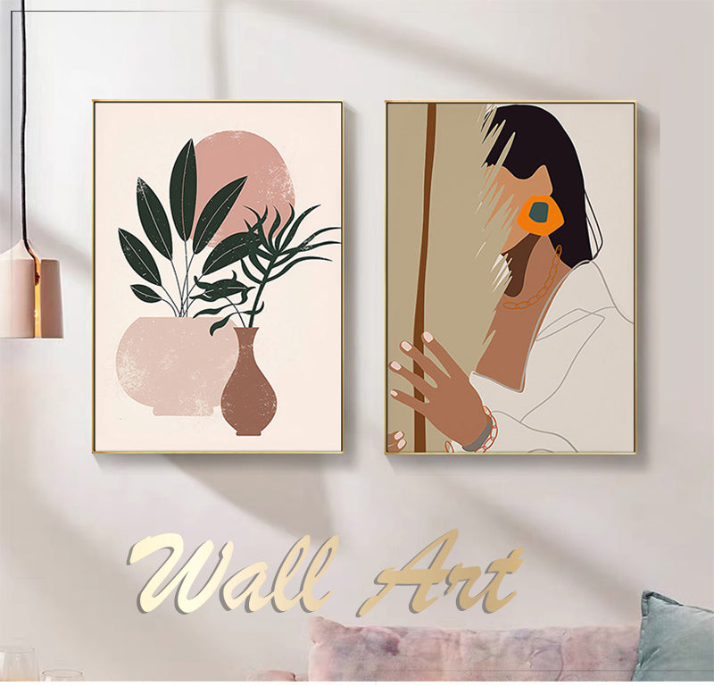 CORX Designs - Abstract Vintage Girl Potted Plant Leaves Canvas Art - Review