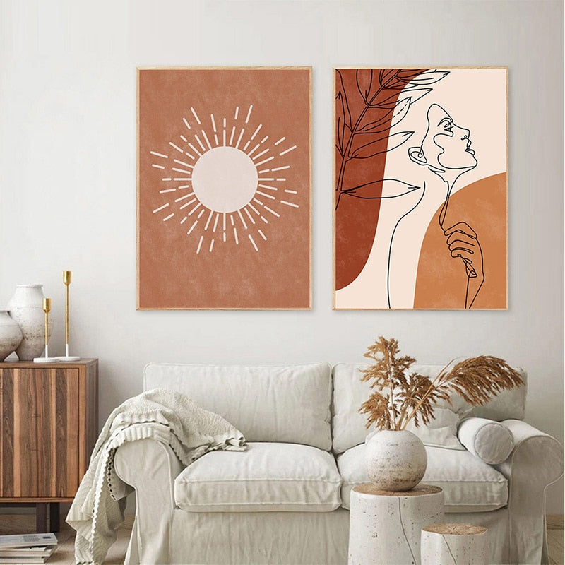 CORX Designs - Nordic Abstract Sun Moon Boho Canvas Art - Review