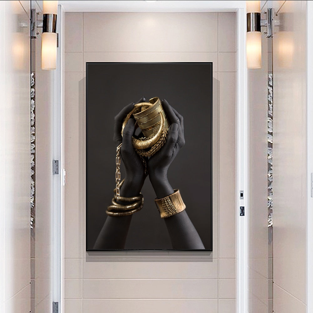 CORX Designs - Black Woman Hand With Gold Jewelry Canvas Art - Review