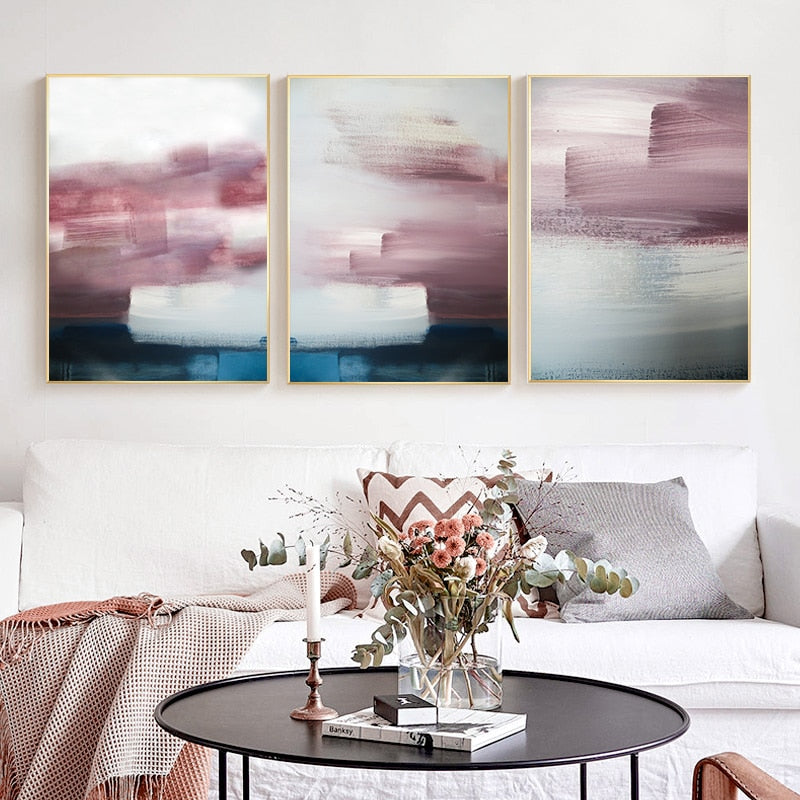 CORX Designs - Abstract Pink Purple Blue Paint Canvas Art - Review
