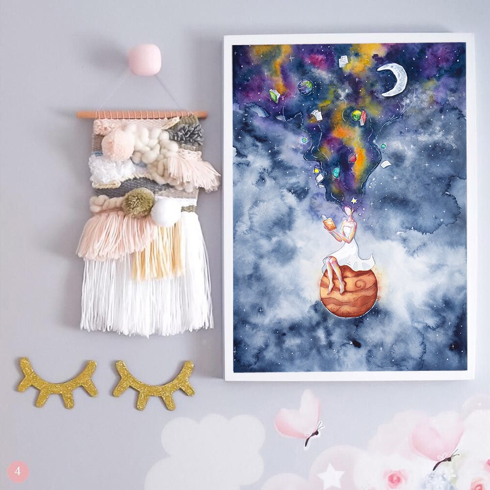 CORX Designs - Solar System Watercolor Fantasy Planet Space Canvas Art - Review