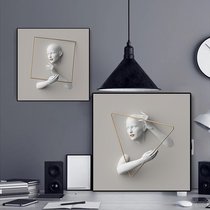 CORX Designs - Woman Sculpture Gold and White Canvas Art - Review