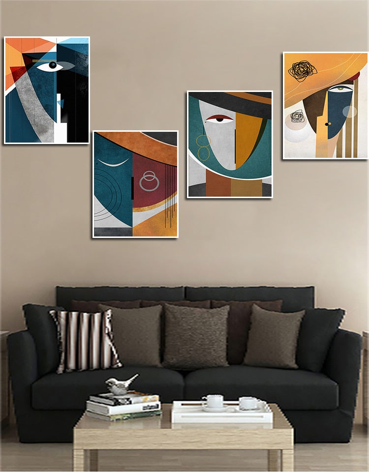 CORX Designs - Abstract Geometric Figure Face Canvas Art - Review
