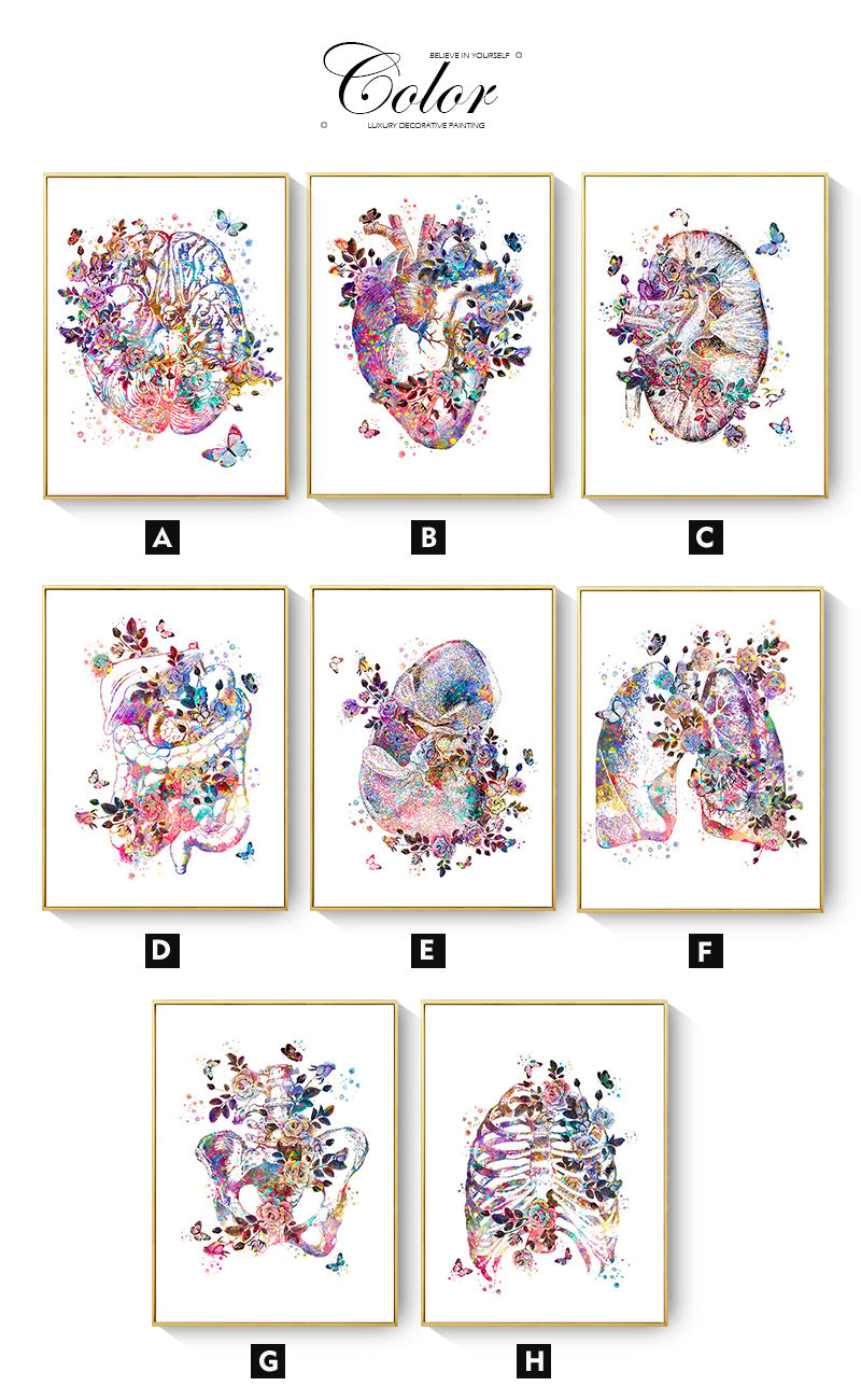 CORX Designs - Colorful Flower Human Body Anatomy Canvas Art - Review