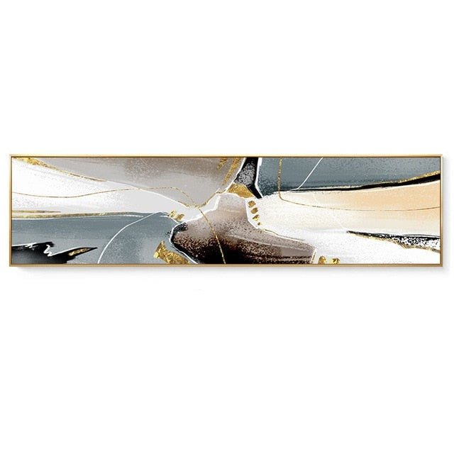 CORX Designs - Abstract Green Blue Marble Gray Gold Canvas Art - Review