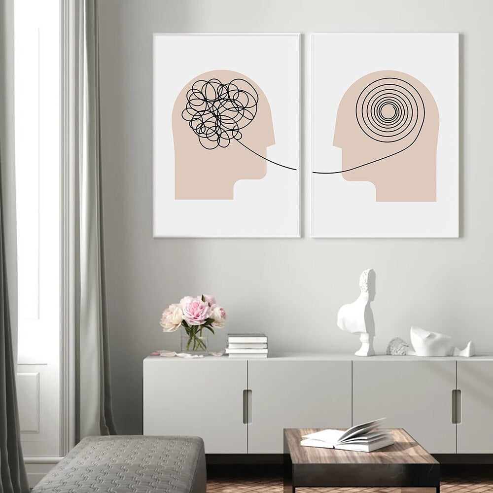 CORX Designs - Minimalist Abstract Human Brain Idea Canvas Art - Review