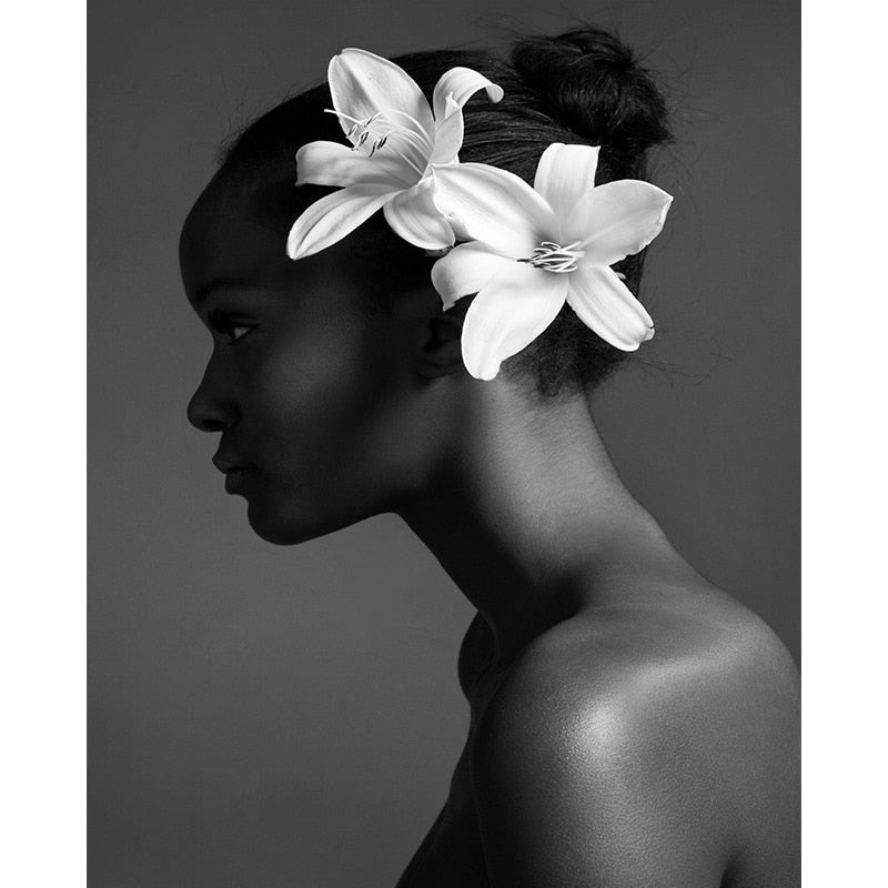 CORX Designs - Black & White African Woman with Flowers Canvas Art - Review