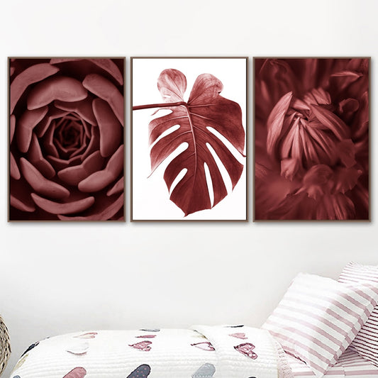 CORX Designs - Beautiful Red Palm Leaves Flower Canvas Art - Review