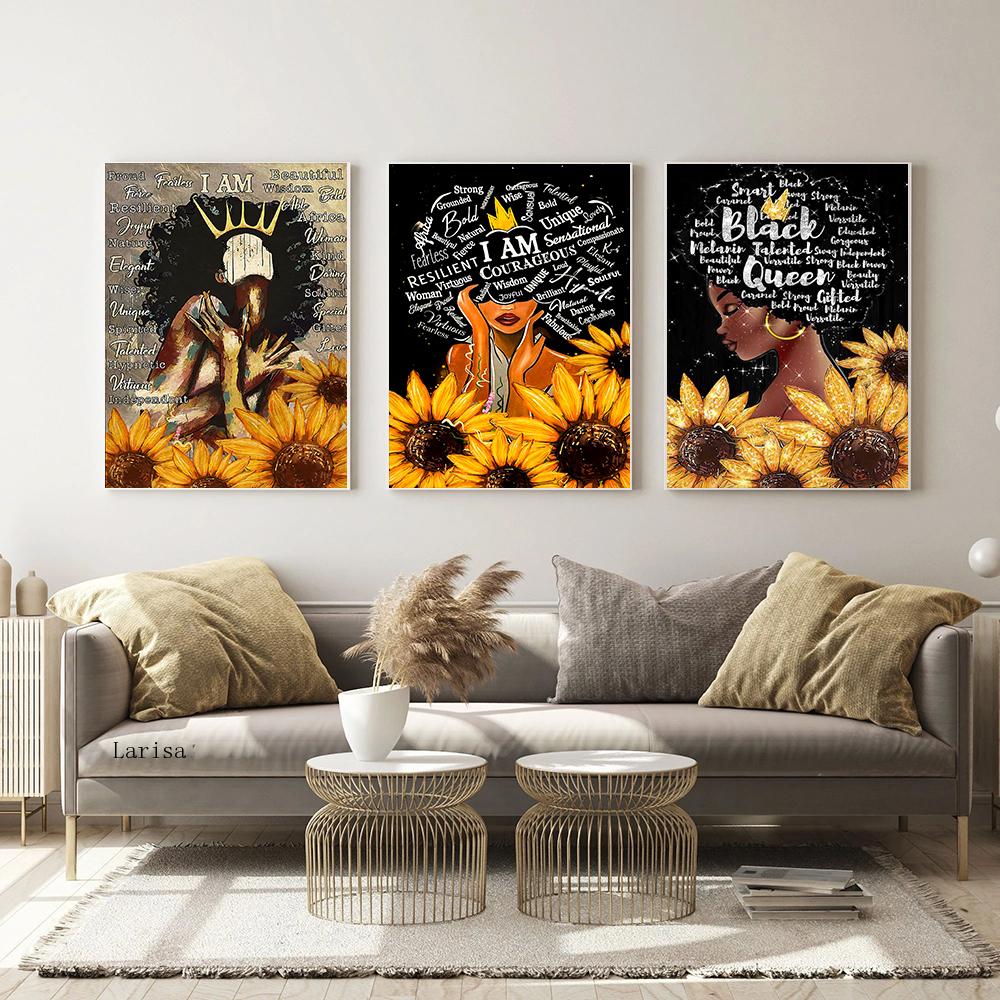 CORX Designs - Fashion Black Woman Sunflower Canvas Art - Review