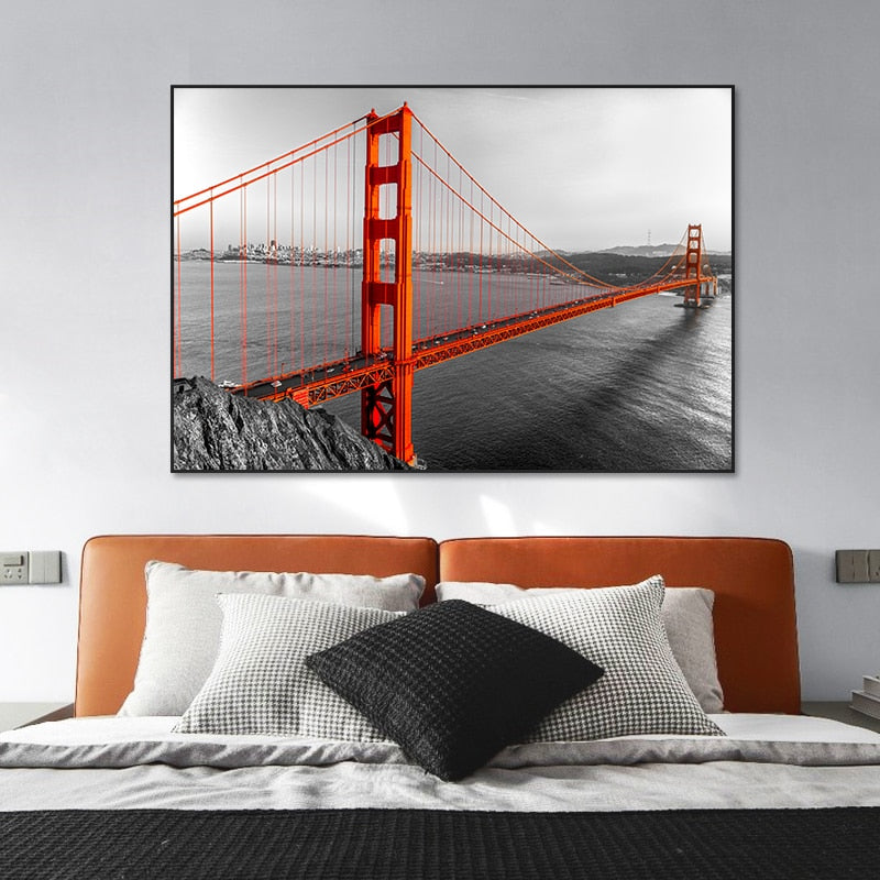 CORX Designs - Black and White Golden Gate Bridge Canvas Art - Review