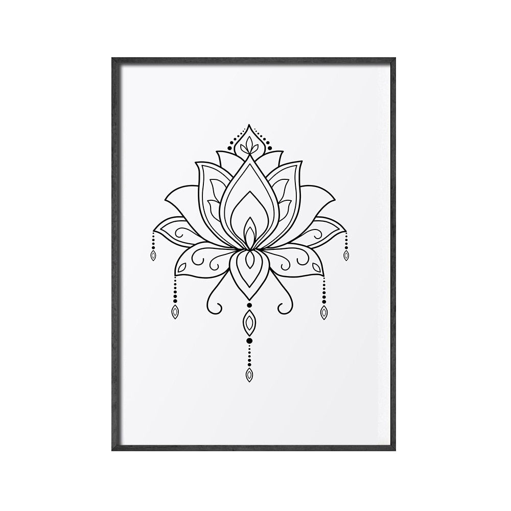 CORX Designs - Mandala Buddha Lotus Line Zen Canvas Art - Review