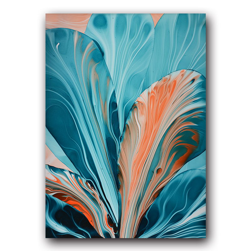 CORX Designs - Blue Floral Red Marble Canvas Art - Review