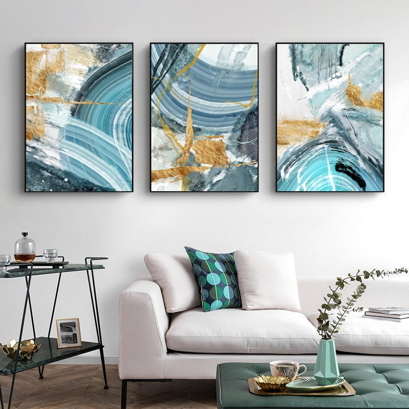 CORX Designs - Blue Gold Marble Canvas Art - Review