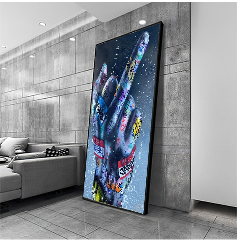 CORX Designs - Middle Finger Gesture Graffiti Art Canvas - Review