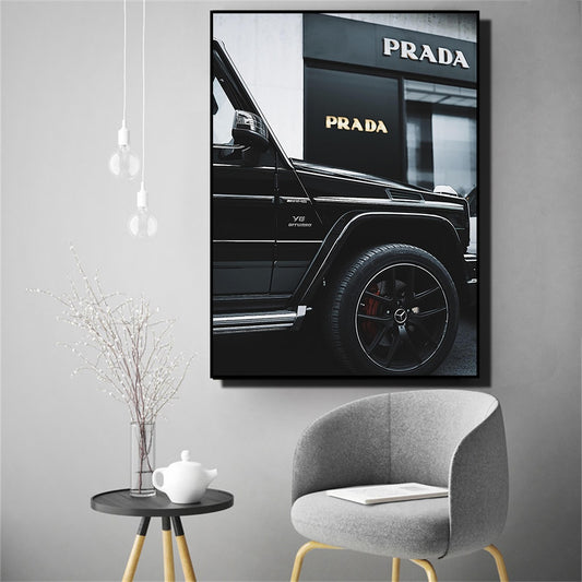 CORX Designs - Black and White Luxury Fashion Super Car Canvas Art - Review